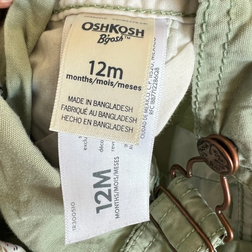 Oshkosh B'Gosh Girls‎ 12m Overalls Green Classic Cottagecore